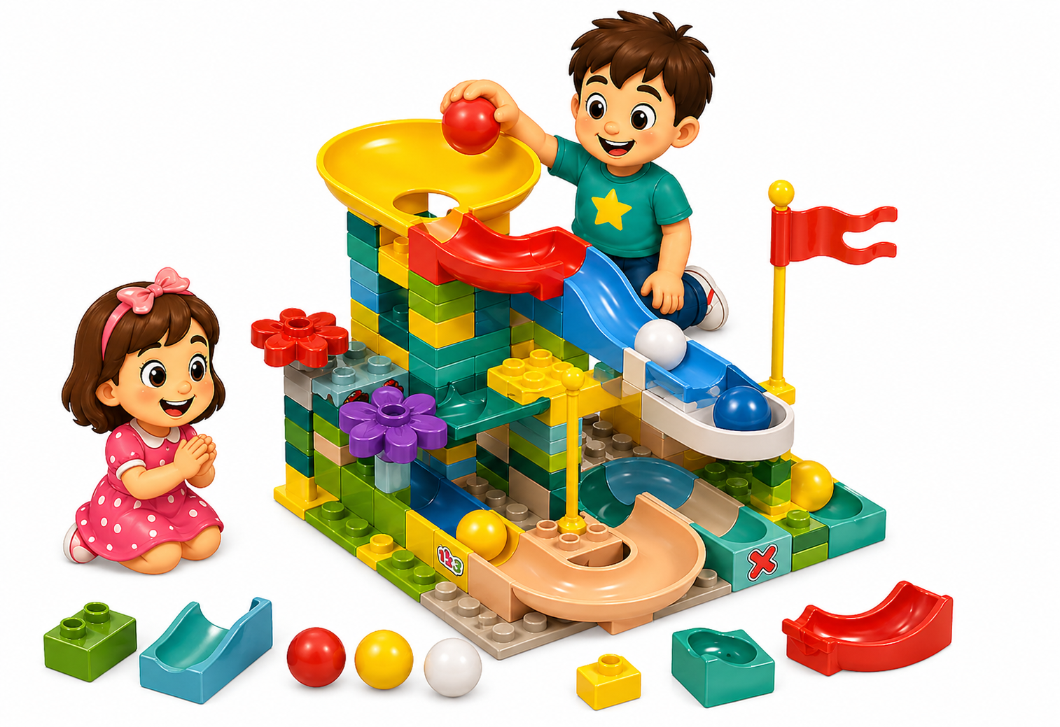 Marble Run Building Blocks Set